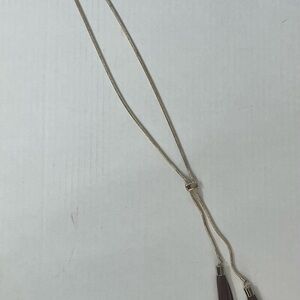 Chico's Gold Necklace with Purple Tassels